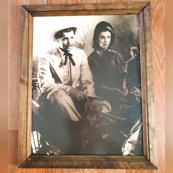 Gone With The Wind Vintage Framed Photo Print Clark Gable Vivian Leigh - Picture 1 of 4